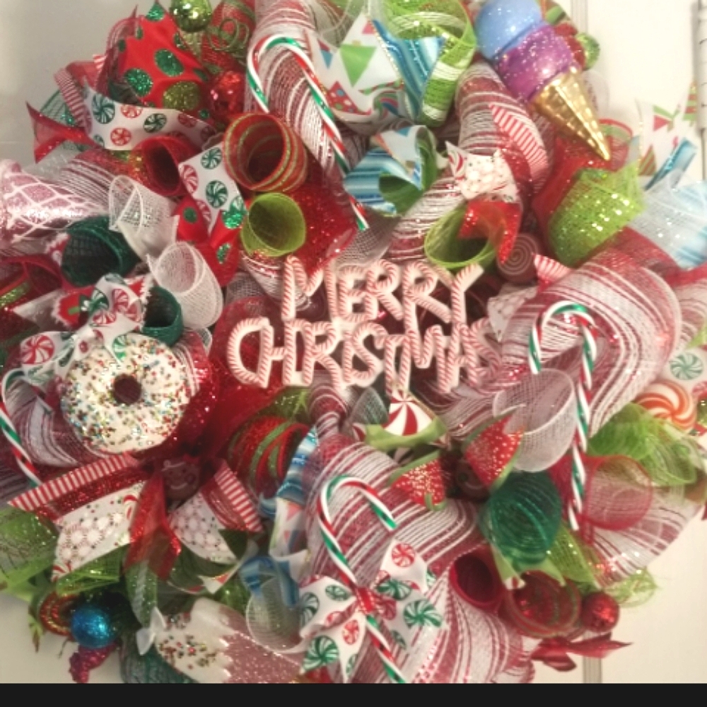 Handmade Candy Christmas Wreath